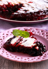 Mixed berry lattice toping pie