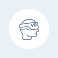 VR glasses, virtual reality headset icon on white