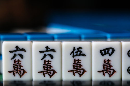 Close-up of Chinese Mahjong