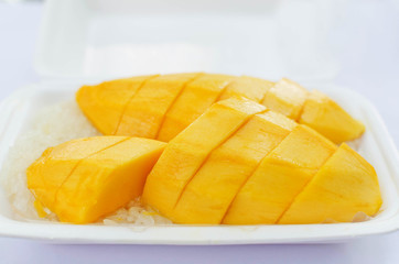 mango on sticky rice, Thai dessert