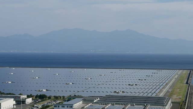 Time lapse of solar panel plant 