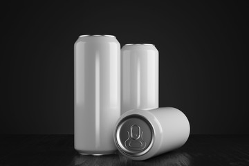 Three empty beer cans