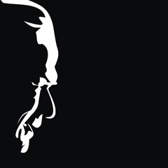 silhouette of an old man