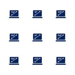 A picture depicting different diagonals of laptop screens