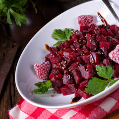 beetroot salad with raspberries