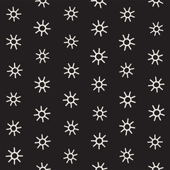 Vector seamless sunburst shapes freehand pattern. Abstract background with round brush strokes. Hand drawn texture