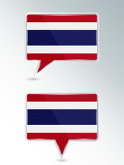 Obraz premium Set of pointers. The national flag of Thailand on the location indicator. Vector illustration.