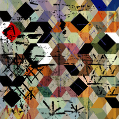 abstract background illustration, with strokes, splashes and geometric lines