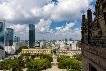 Fototapeta na wymiar View from the observation deck of the Palace of Culture and Science.