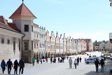 The famous 16th-century houses on the main square in Telč, Czech republic 