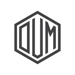 three-letter initials hexagon logo black