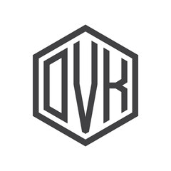 three-letter initials hexagon logo black