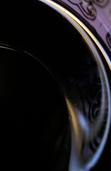 close up abstract red wine glass