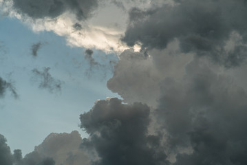 Dramatic Sky with clouds. Rain clouds. Thunder storm. Thunderstorm