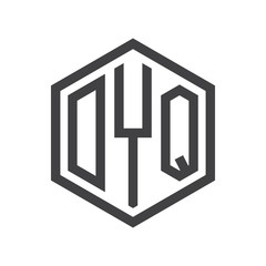 three-letter initials hexagon logo black