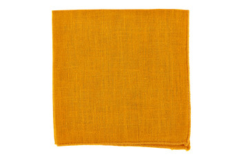 Folded orange textile napkin on white