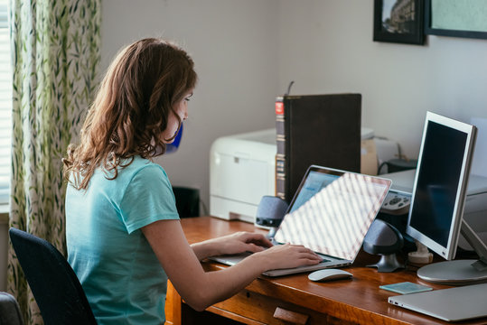 Woman working from home