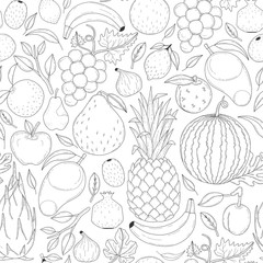 Vector seamless fruits pattern.