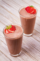 Chocolate strawberry smoothie