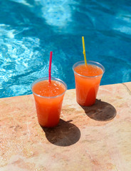 coctails near a pool