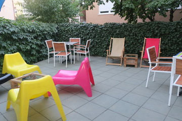 colorful chairs