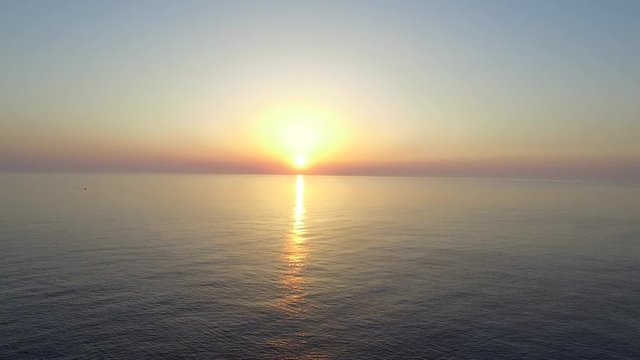 Sunrise panorama - aerial view 4k