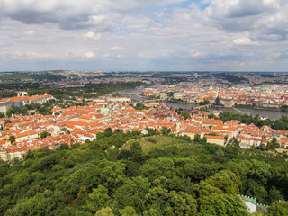 Fototapeta na wymiar Cityscape of Prague with river Vltava