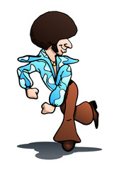 funky dancer on isolated white