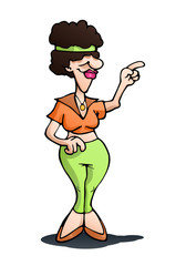 disco queen dancing on isolated white