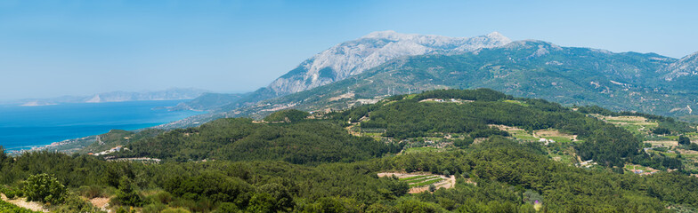 Fototapeta na wymiar Panoramic View over the Island of Samos