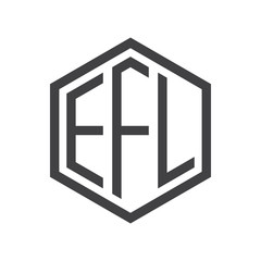 three-letter initials hexagon logo black