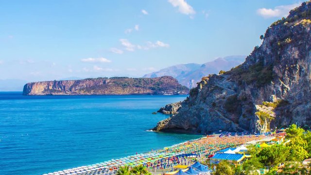 Dino Island and Blue Sea, Isola di Dino, Praia a Mare, Calabria, South Italy, Time Lapse, 4k
