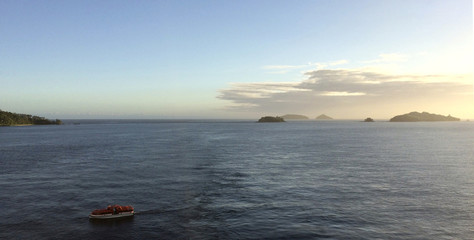 Scene of the Kawanasausau Strait, Milne Bay Province, Papua New Guinea.