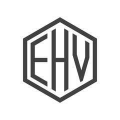 three-letter initials hexagon logo black