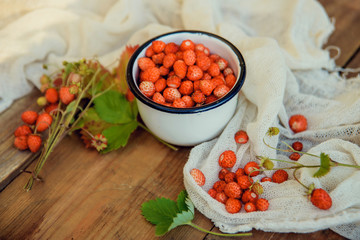 Wild strawberry with milk.