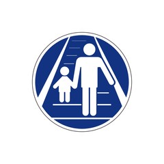 VECTOR. Escalator sign icons on white background. For safe work. For any use. Warns.
