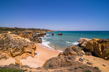 A view of a praia sao rafael in albufeira algarve region portugal. summer vocation concept
