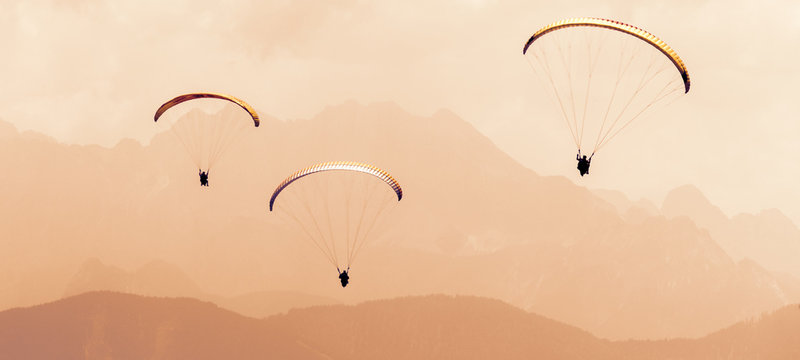 Paragleiter bzw. Gleitschirmflieger (im Bannerformat)