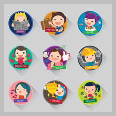 Set of avatars. Vector illustration, flat icons. Characters for web