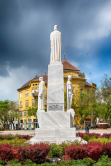 Naklejka premium Subotica, Serbia - April 23, 2017: Monument to the emperor Jovan Nenad in Subotica city, Serbia