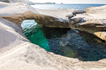 Sarakiniko beach in Milos Island, Greece