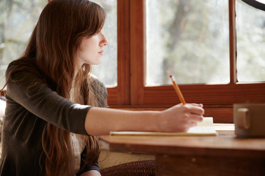 Woman Writing In Journal