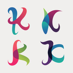 K Letter Colorful Logo Collection. Logo Template Design Vector, Emblem, Design Concept, Creative Symbol, Icon
