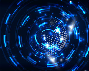 Neon circles abstract background