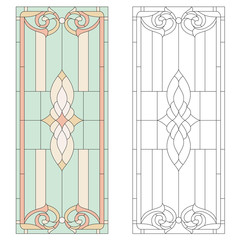 Stained-glass pattern in classic style. Vector