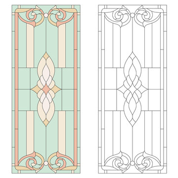 Stained-glass pattern in classic style. Vector