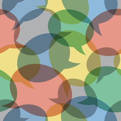 seamless pattern, transparent color speech bubbles