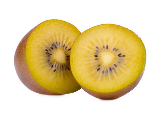 gold kiwi fruit on a white background