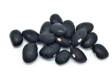 Fototapeta na wymiar Small handful of black beans