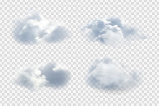 Vector realistic isolated cloud on the transparent background.